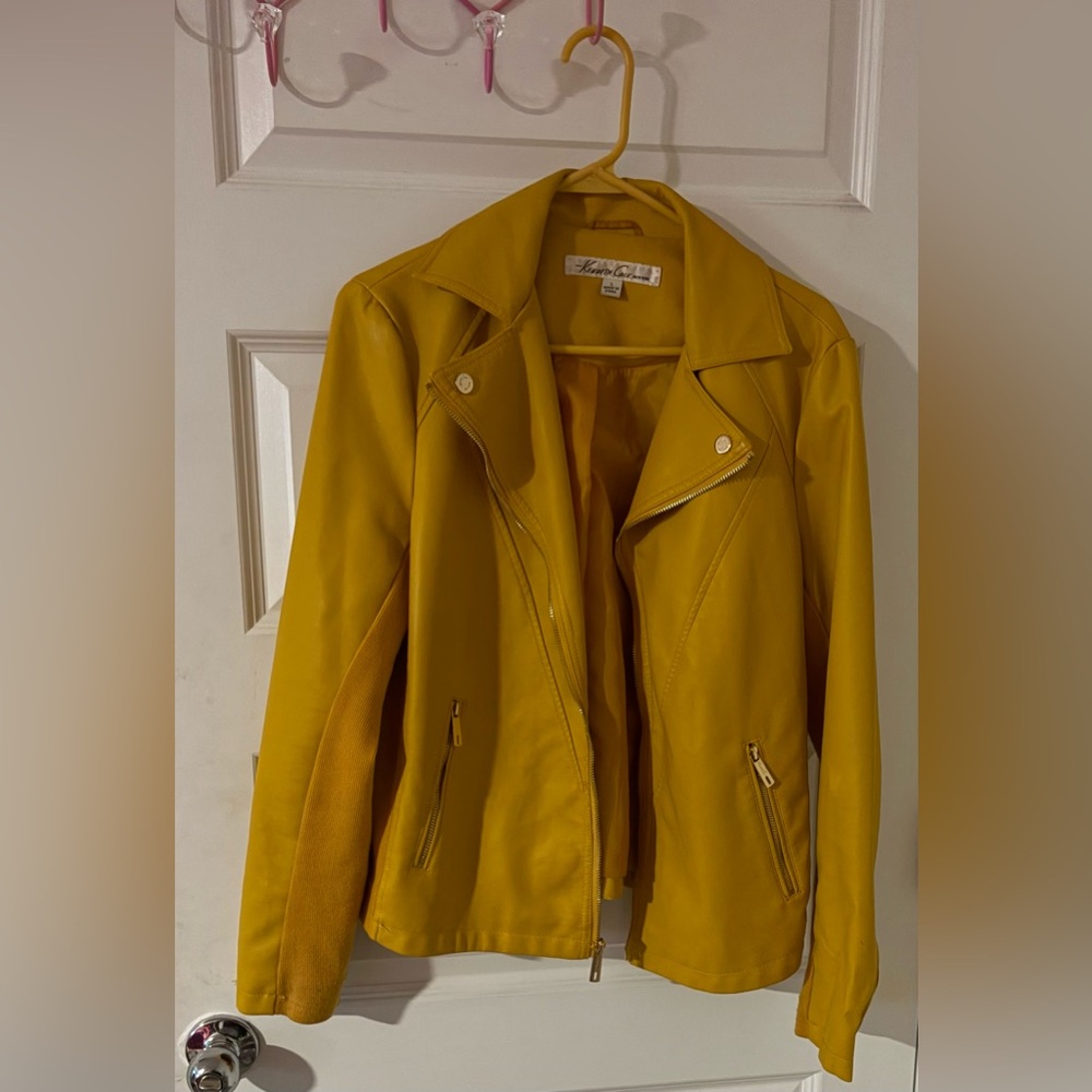 Kenneth Cole New York Vibrant Yellow faux Leather Jacket